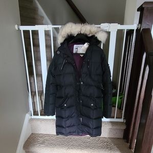 Youth 3/4 length black puffer winter coat